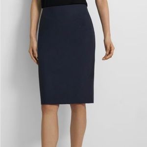 Navy theory wool pencil skirt